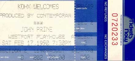 1990 - John Prine Ticket