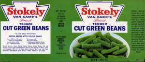 Stokely green bean label