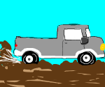 Vehicle stuck in mud