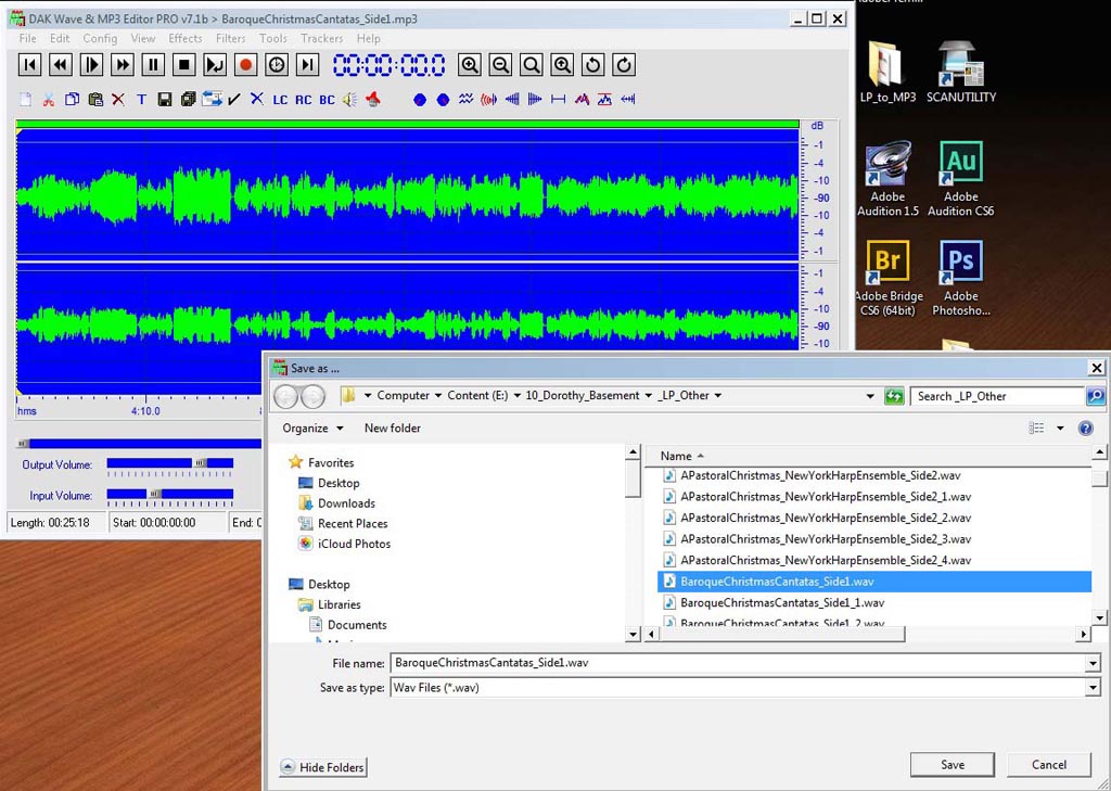 DAK wav editor - Saving WAV recording to computer