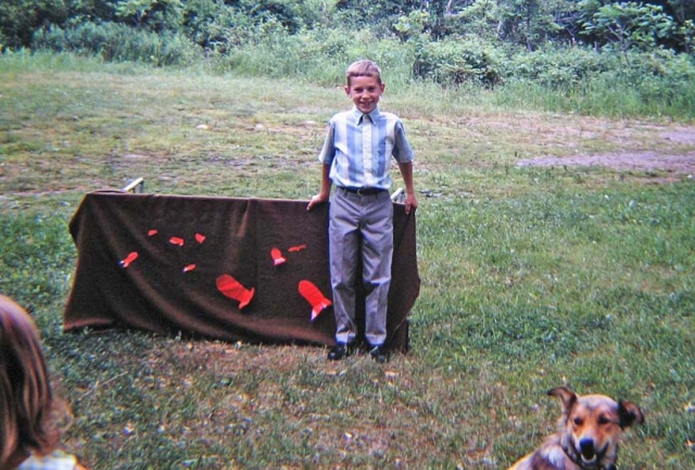 1969 - Paul as master-of-ceremony for Father's Day skit program held at the Sandlin cabin on north shore of Little Butternut Lake.