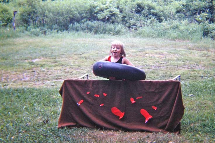 1969 - Julie Henriksen as 'Bliblo the clown' ("Is this how you drown?" Father's Day skit program at Sandlin cabin.