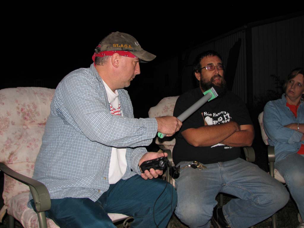 Oct. 12, 2007 - Doing a podcast interview at the Cache Slash Crew home.