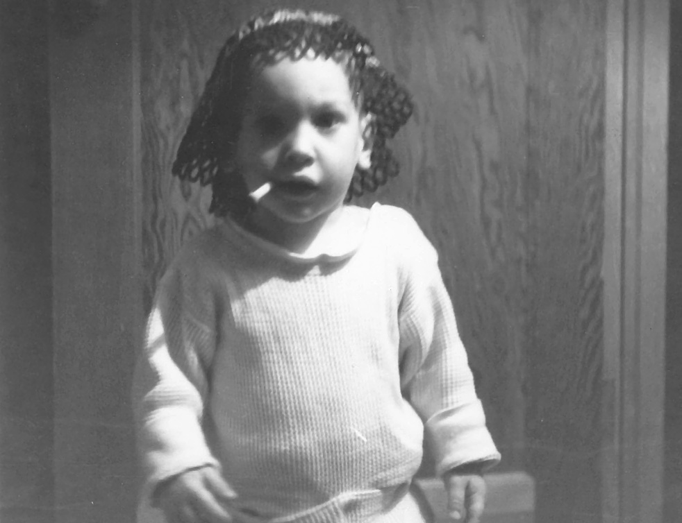 ClovisNM Paul as a baby with doily and cigarette in mouth