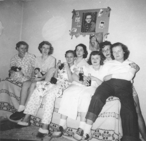 Edith Gustafson - Burlington, __, Helga Koch (my mom), Mary Hickox, Martha Schlot - Elmwood, IL, Maril Maurath, Grace Gibson, Beth Madsen.